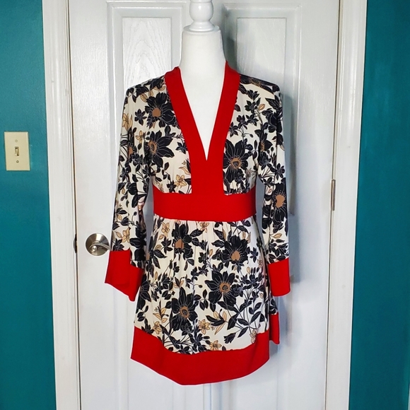 Vintage Cocomo Floral V Neck Tunic Top Small - Picture 1 of 9